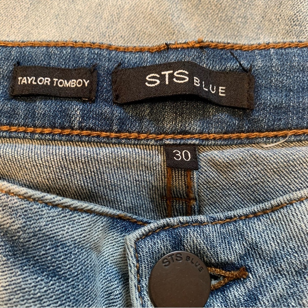 STS Blue Star Stud Taylor Tomboy Jeans Distressed Raw Hem - Boyfriend Fit - Picture 6 of 14